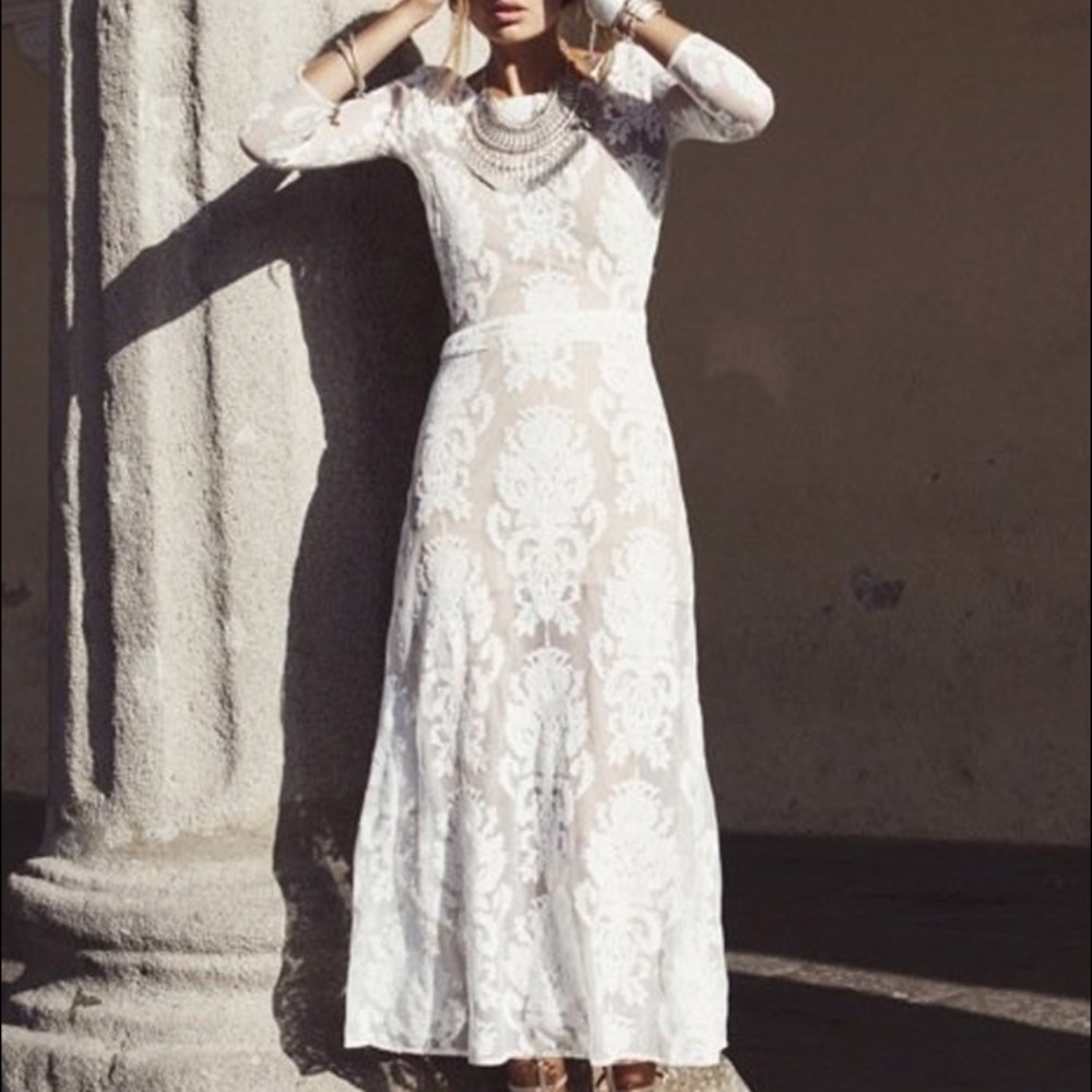 For Love And Lemons White Lace Maxi Dress